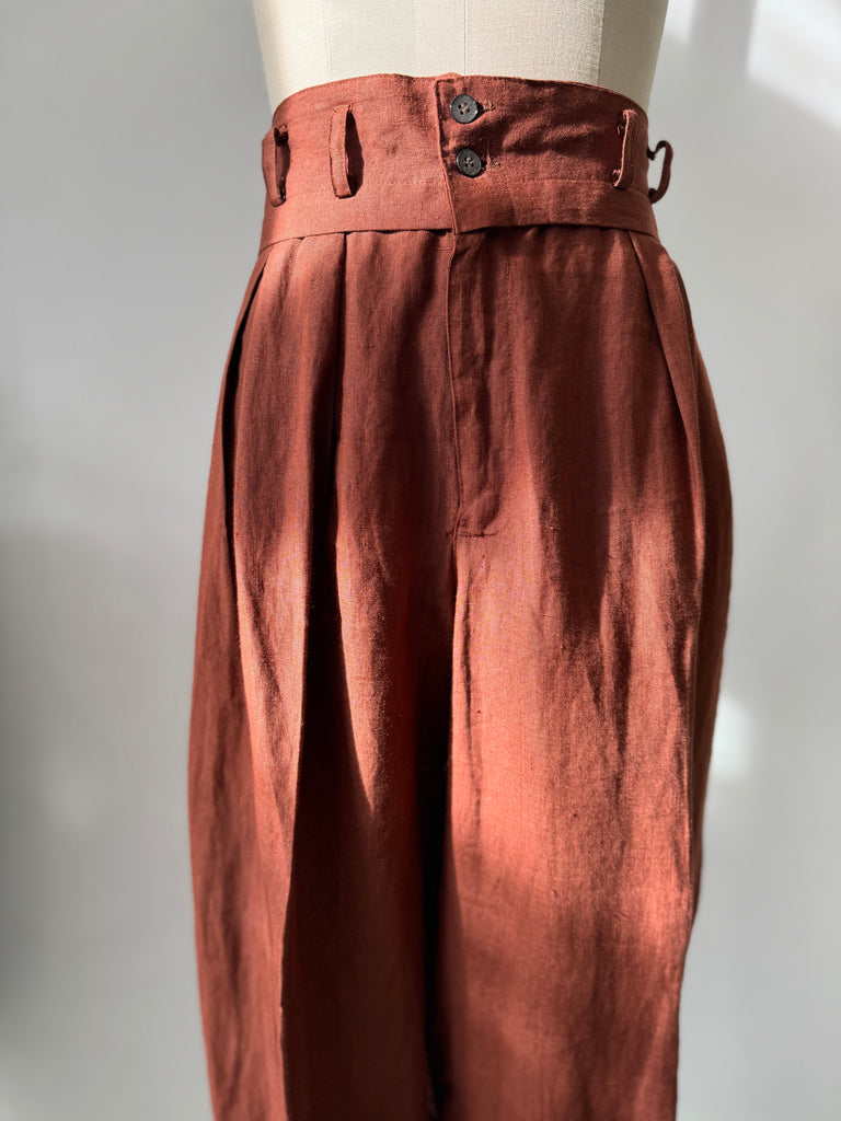 High waist linen pants