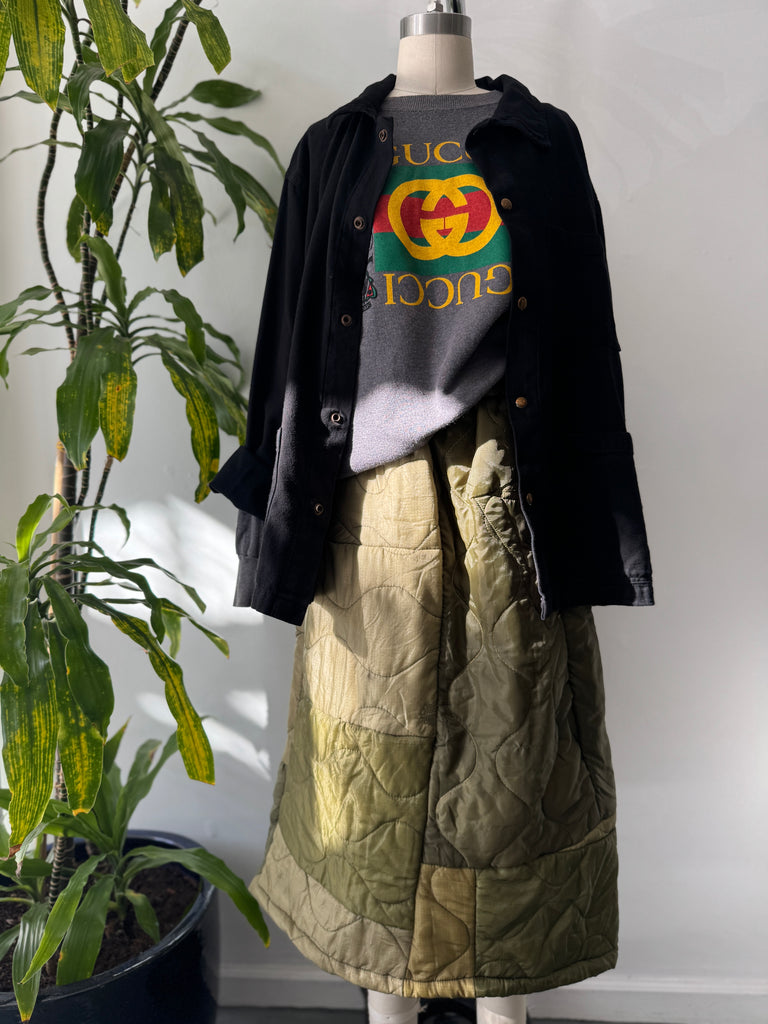 Vintage liner upcycled skirt