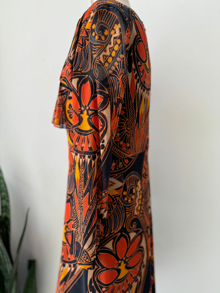 Vintage Italian chiffon with all over print Dress