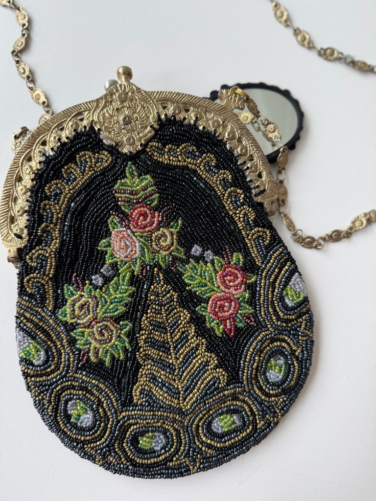 Antique hand beaded purse