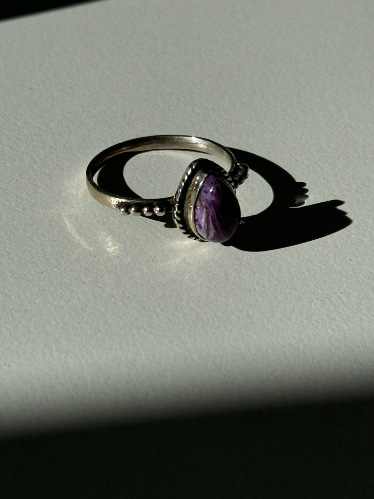 charoite and sterling silver ring size 7.5