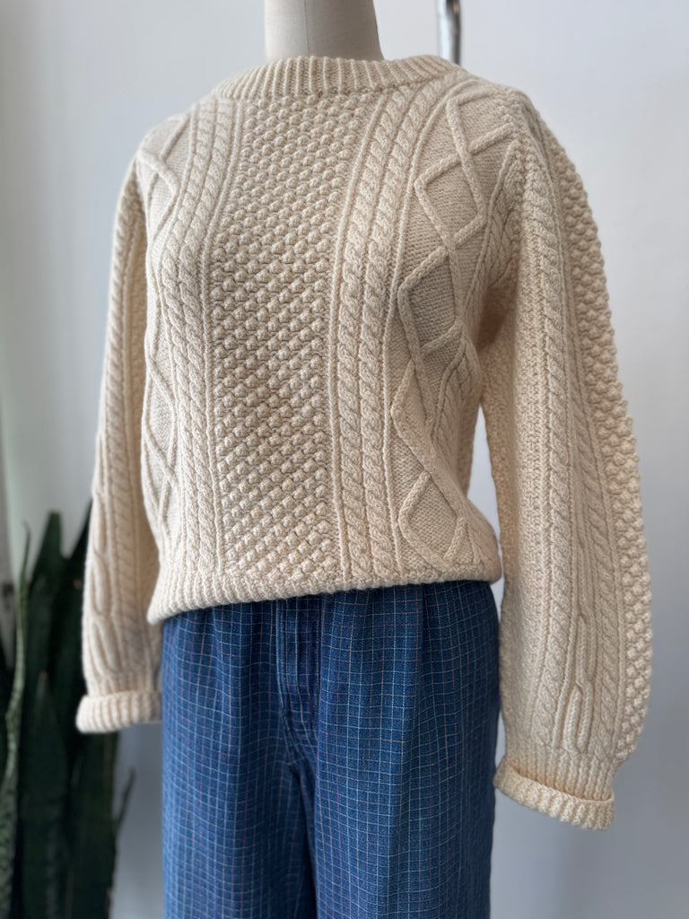 Vintage hand knit wool sweater