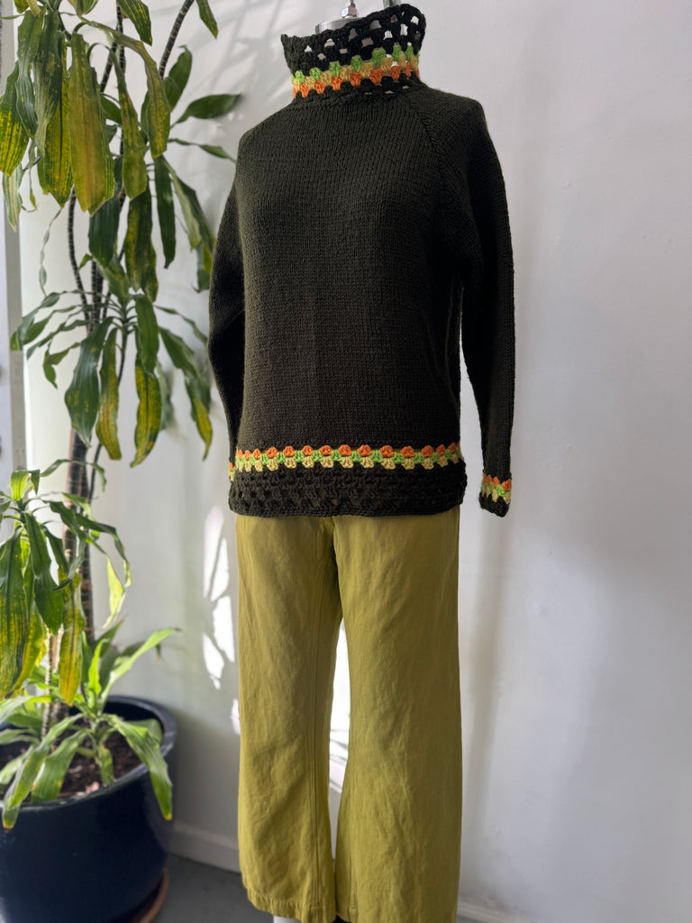 Handmade knit + crochet sweater