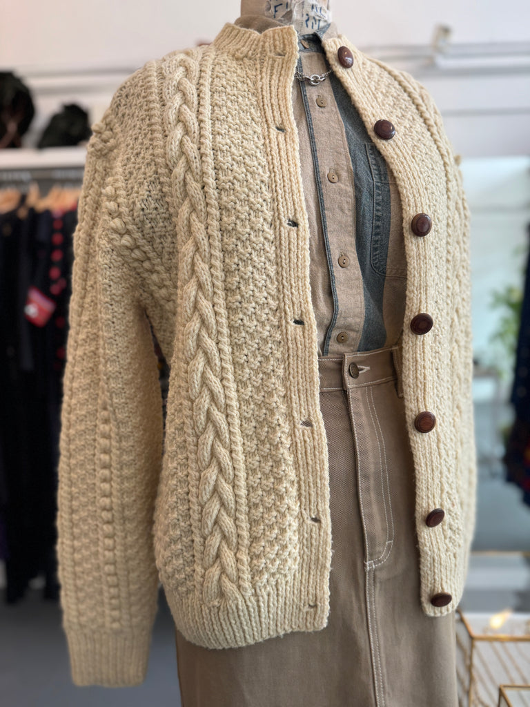 Vintage wool knit cardigan outerwear