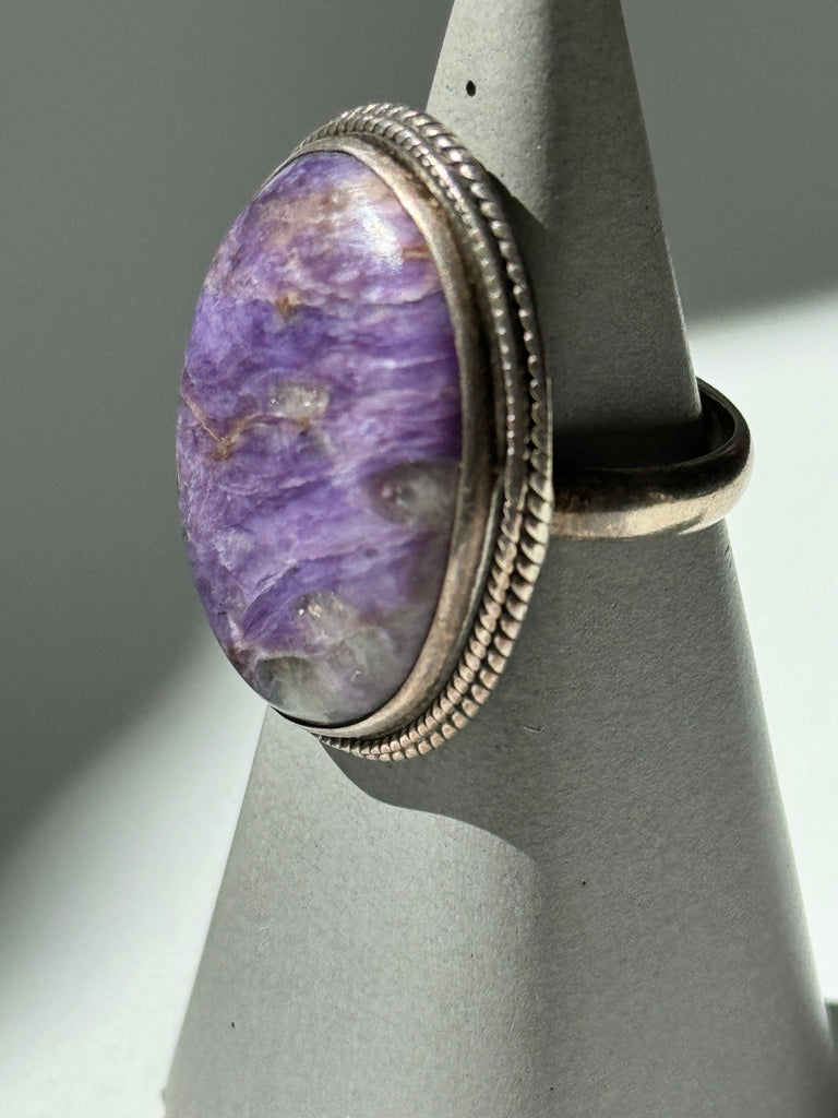 Chrolite stone and sterling ring
