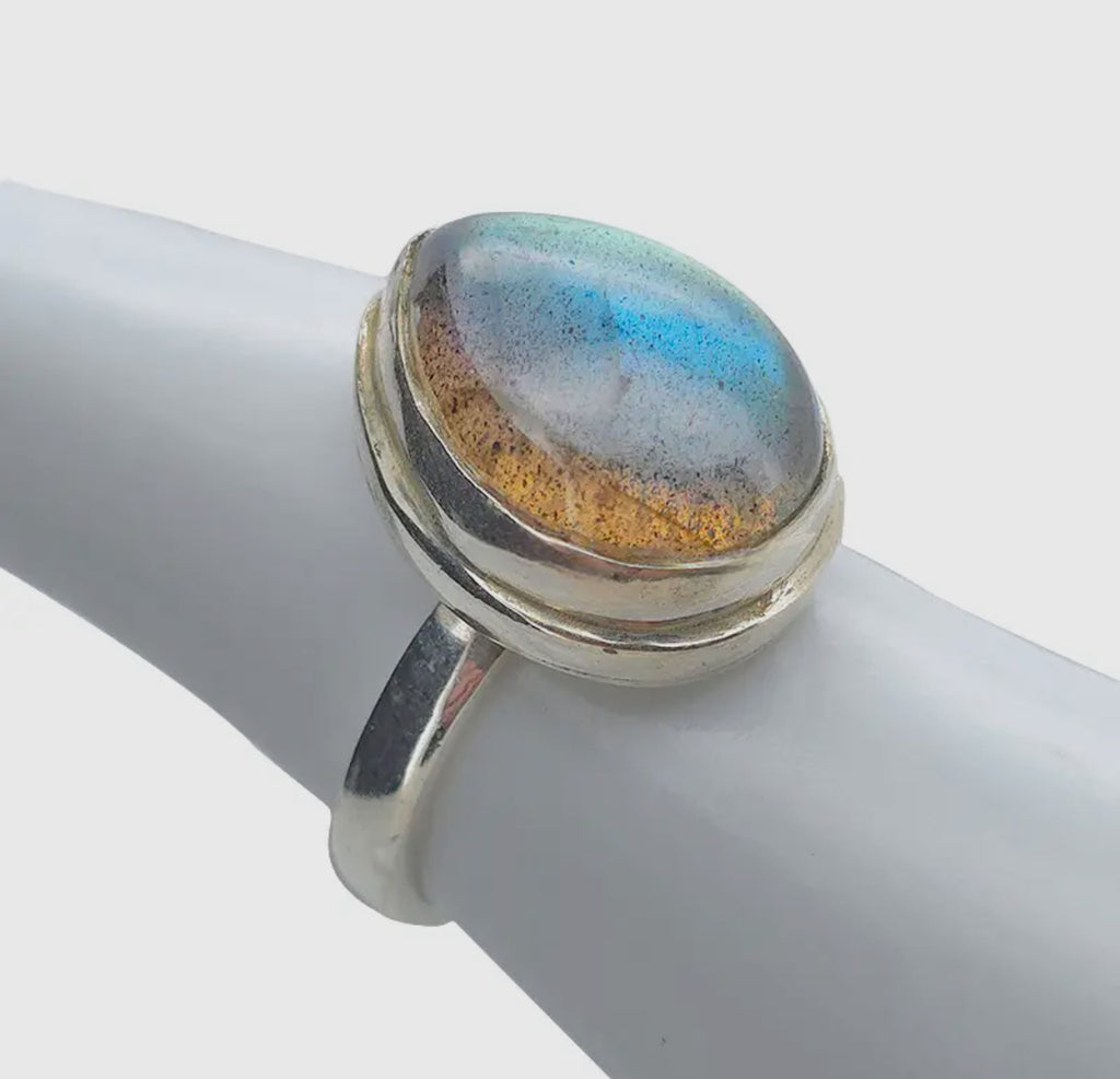 Labradorite sterling silver ring size 6