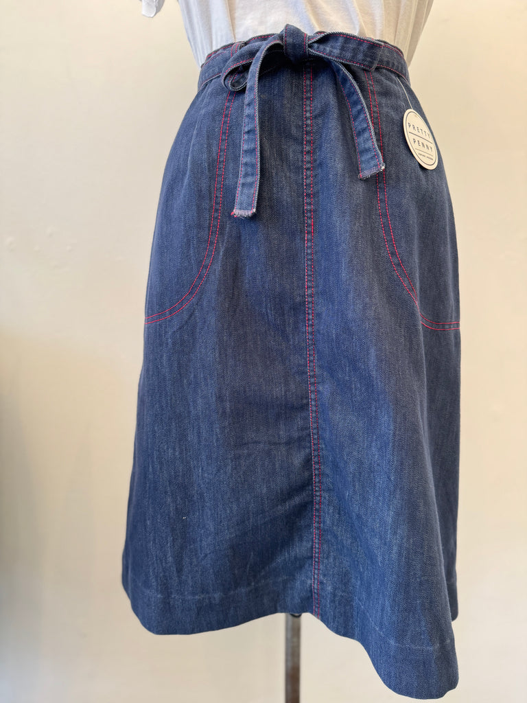 Vintage denim wrap skirt