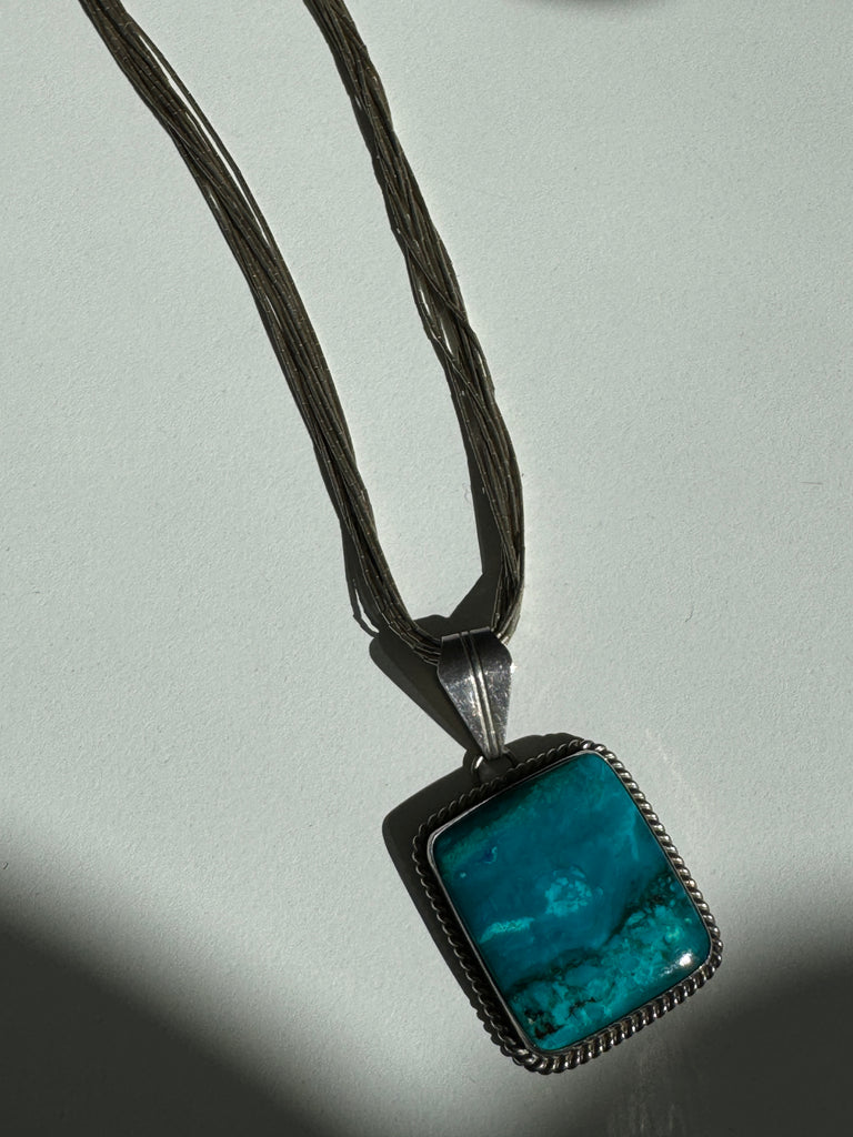 Turquoise + Sterling multi chain necklace