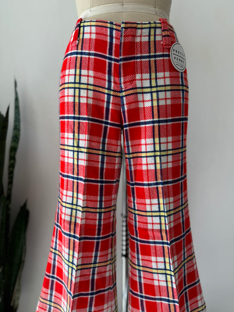 Vintage plaid bell bottoms low waist “32”