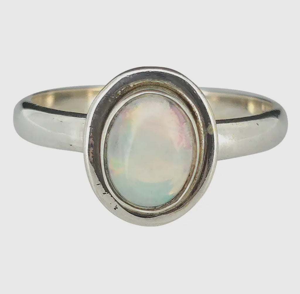 Opal Sterling silver ring size 7