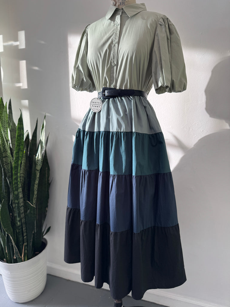 Ombré tiered dress