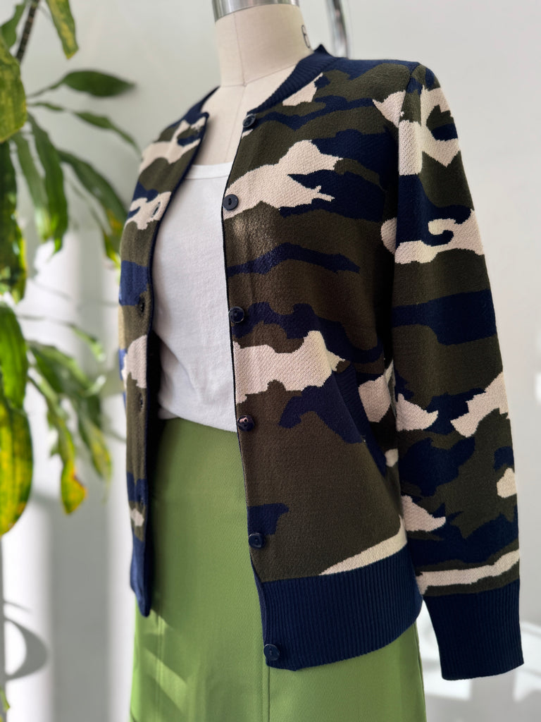 Camo knit cardigan