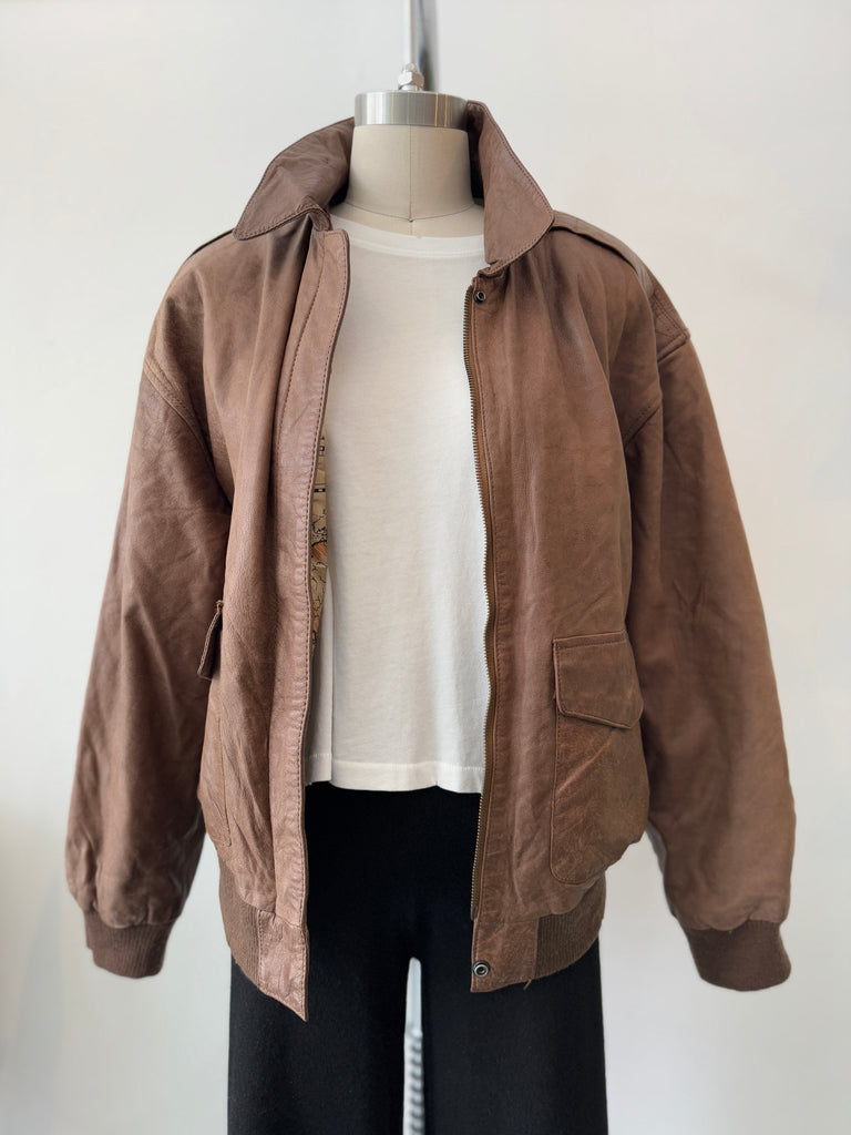 Vintage soft brown leather jacket