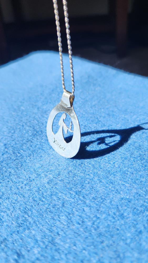 Sterling silver folkish Virgo zodiac pendant