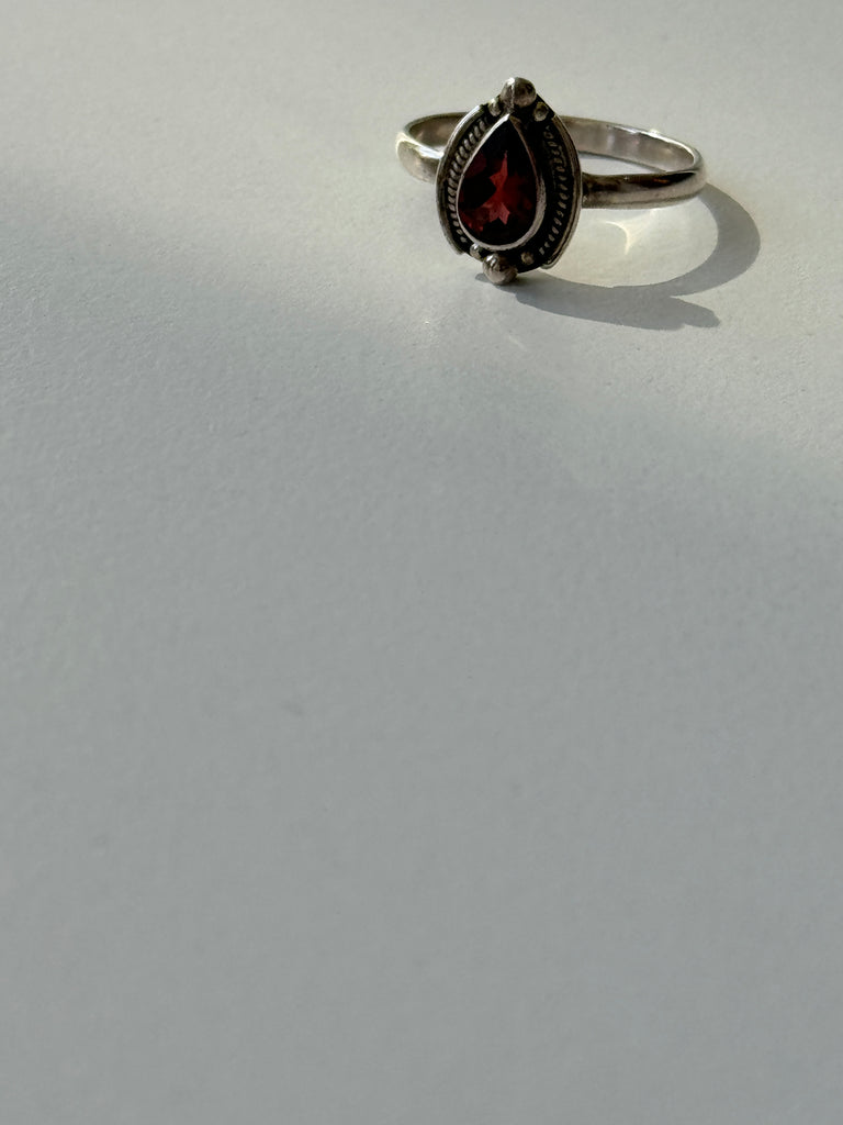 Sterling silver and garnet ring size 9