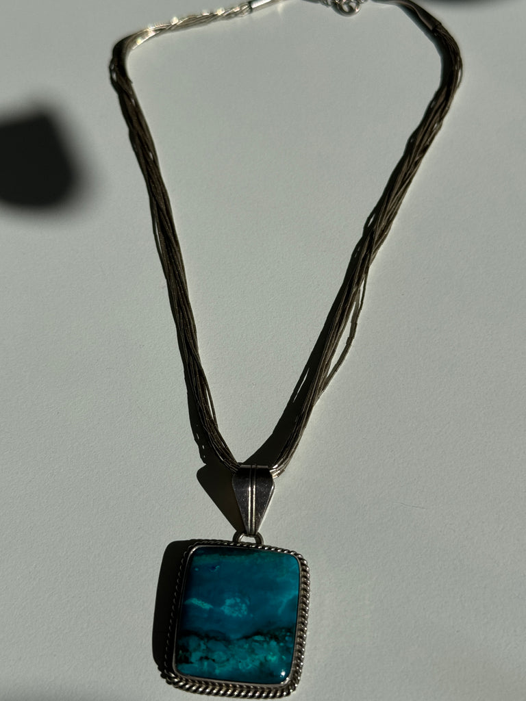 Turquoise + Sterling multi chain necklace