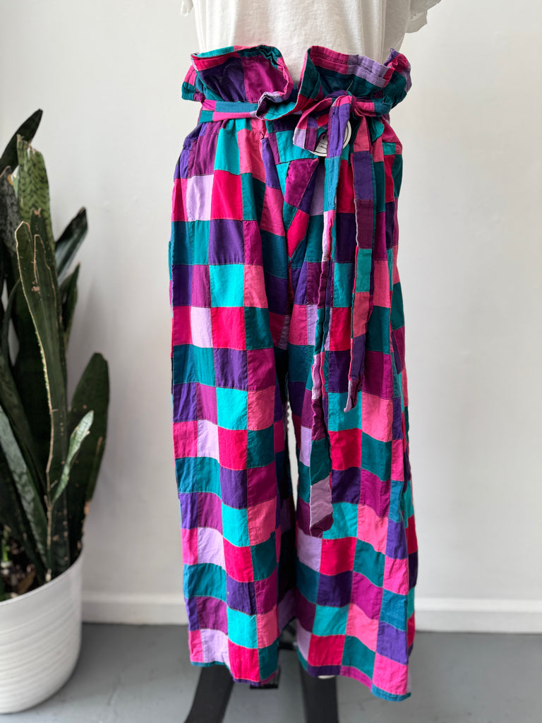Vintage wrap handmade patchwork pants “24-38”