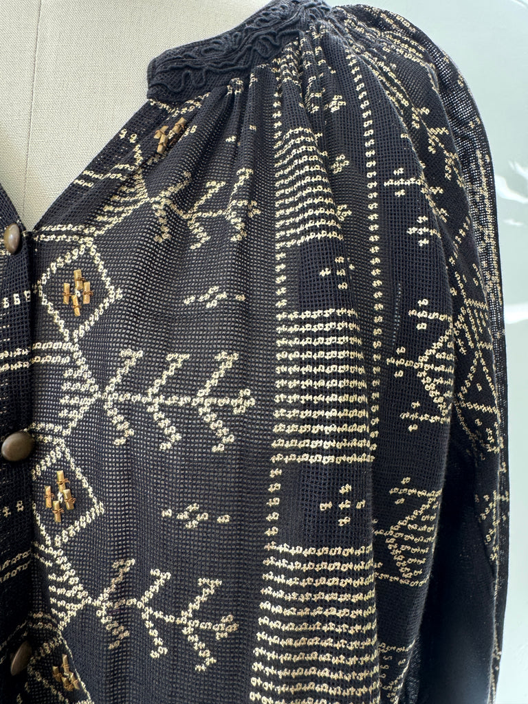 New Romantics mesh and hand painted top