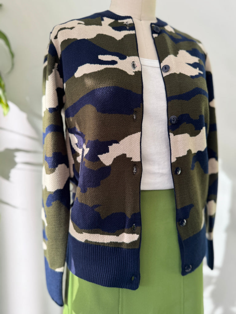 Camo knit cardigan