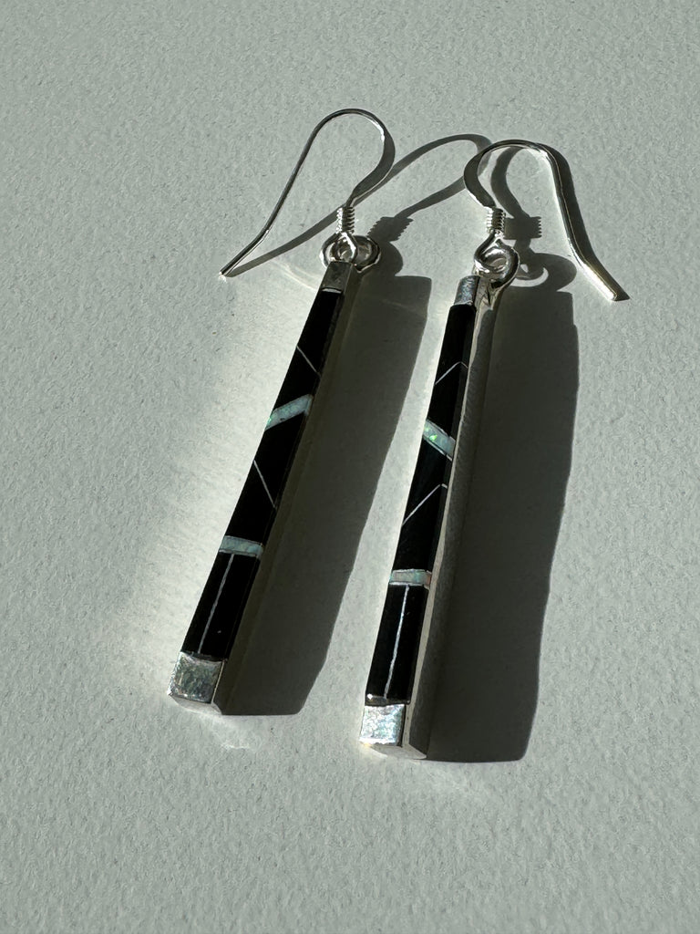 Sterling silver inlay earrings