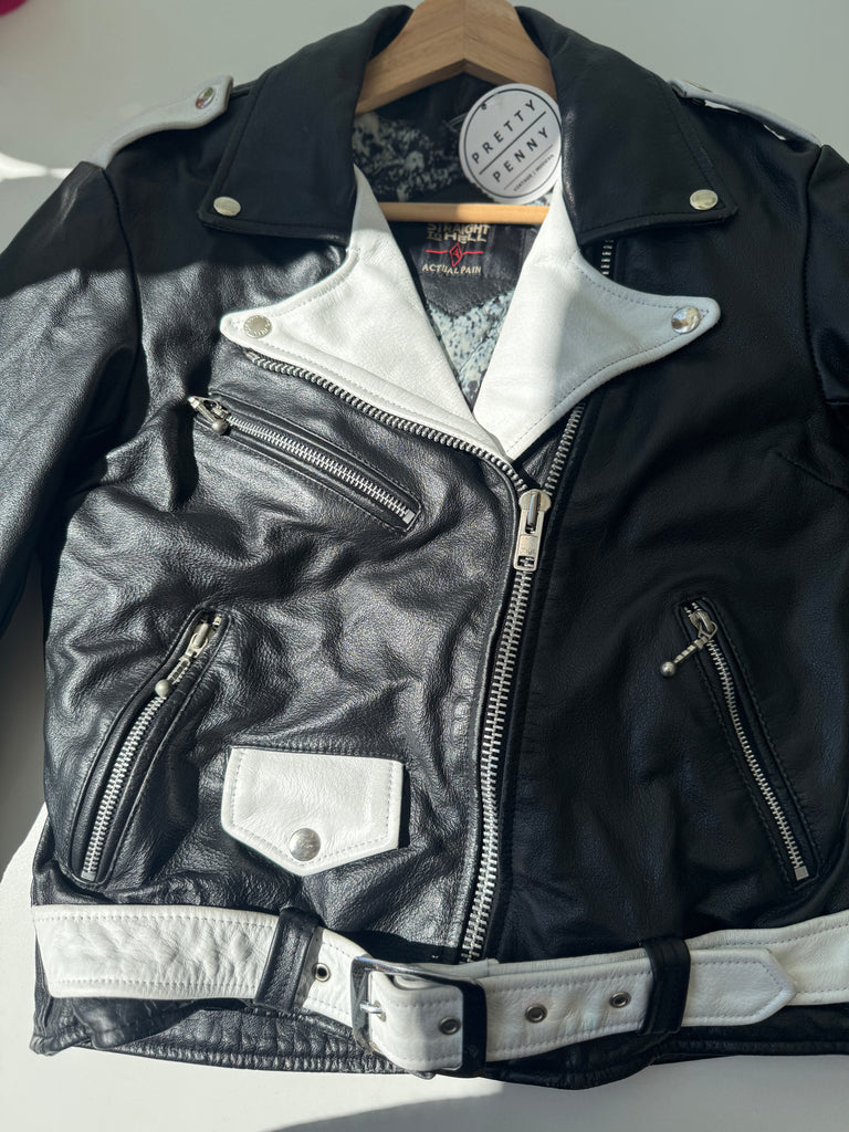2 toned moto jacket