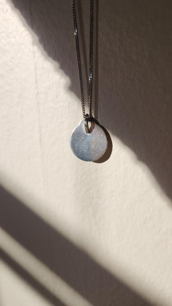 Vintage circular sterling medallion necklace