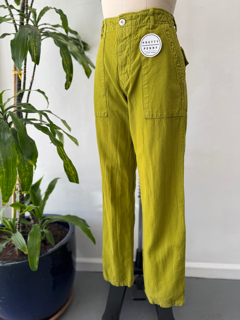 Chartreuse over dyed Stan Ray Pants