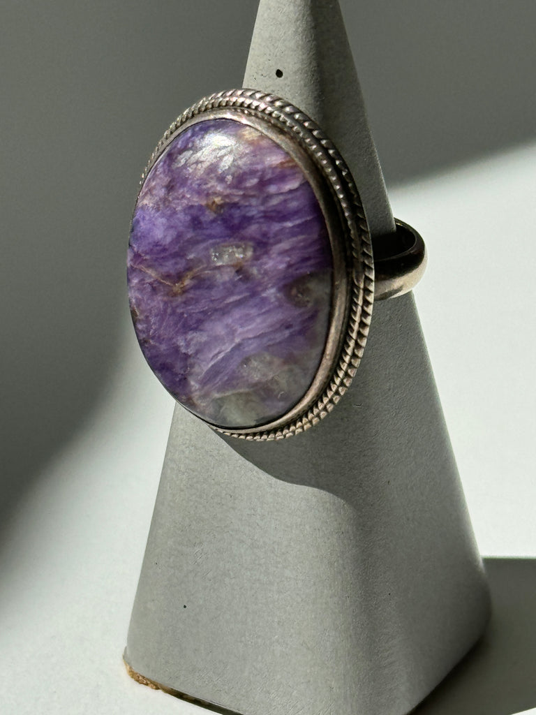 Chrolite stone and sterling ring