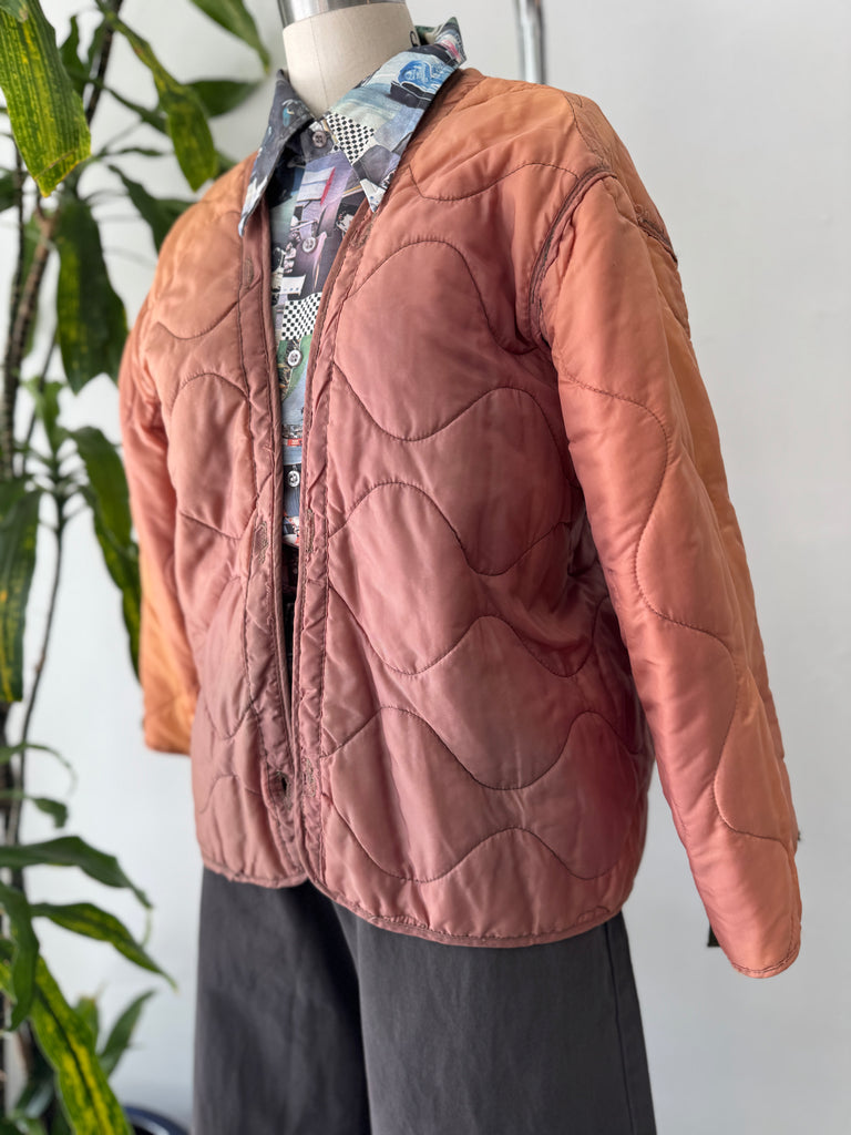 Ombré vintage quilted liner jacket
