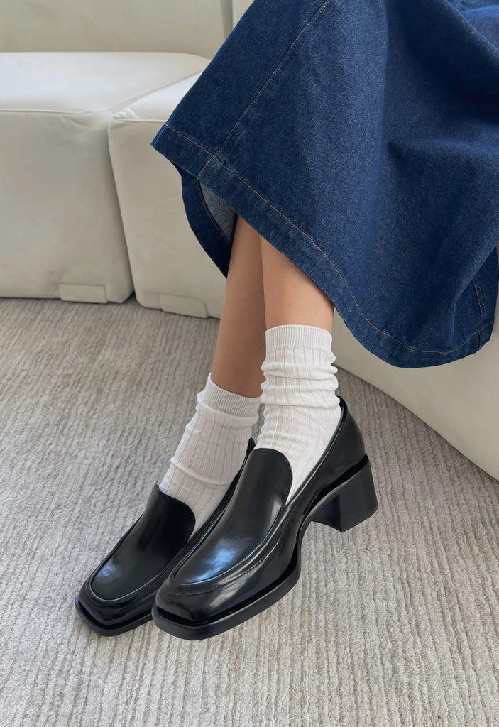 Le Bon Shoppe | her socks | cotton ribbed | white