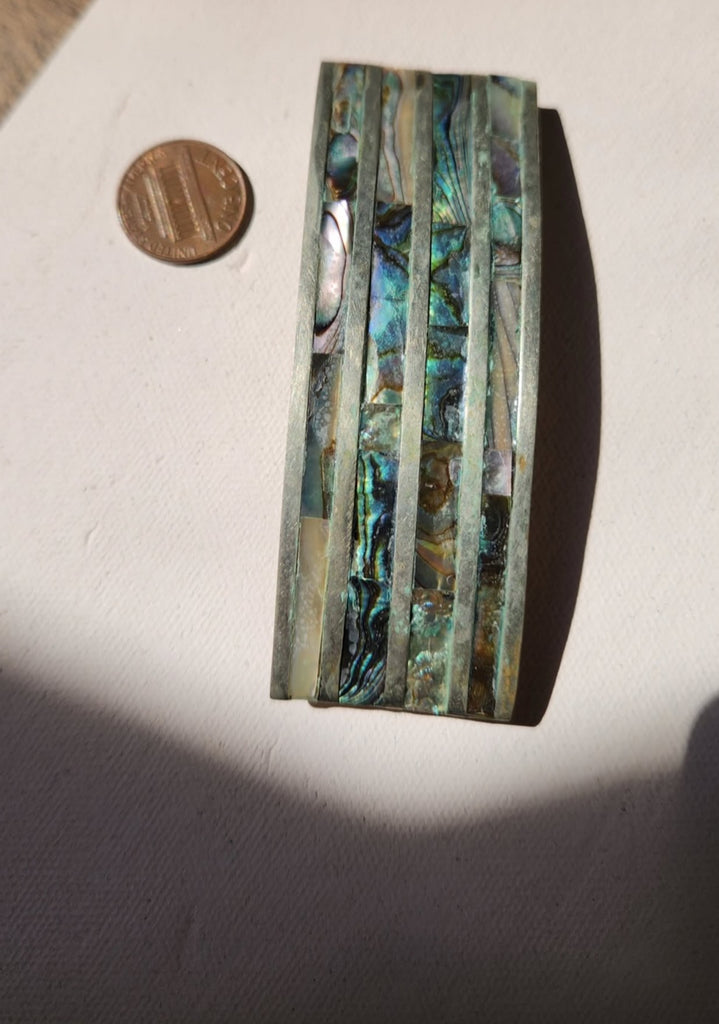 Vintage abalone inlay barrette