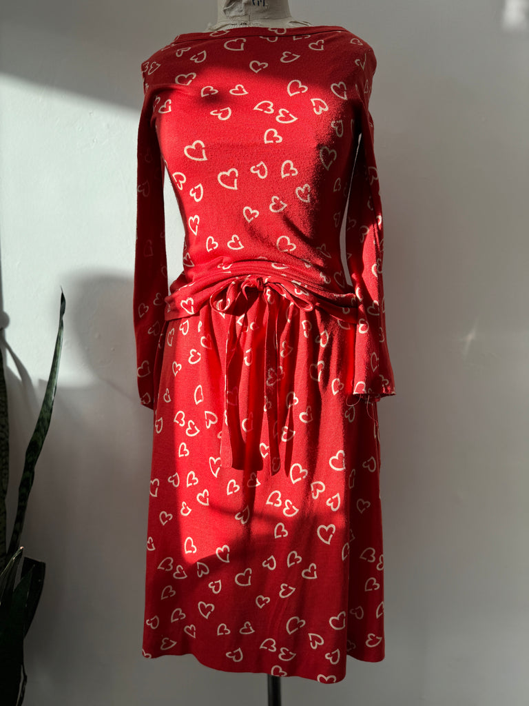 1970’s DVF heart print 2 pc set