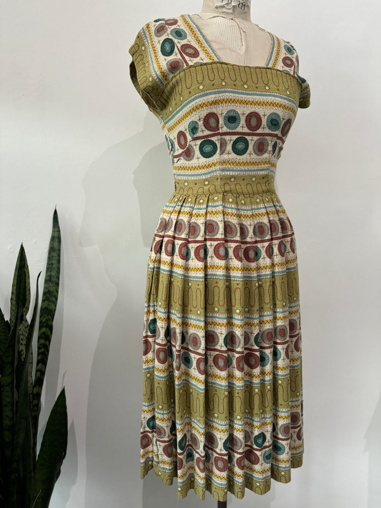 Late 1940’s printed vintage dress