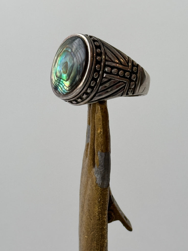 Abalone + Sterling silver ring size 6.5