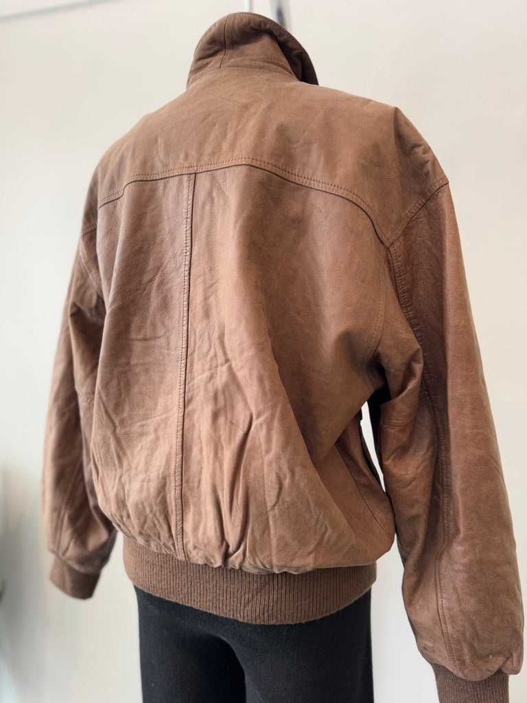 Vintage soft brown leather jacket