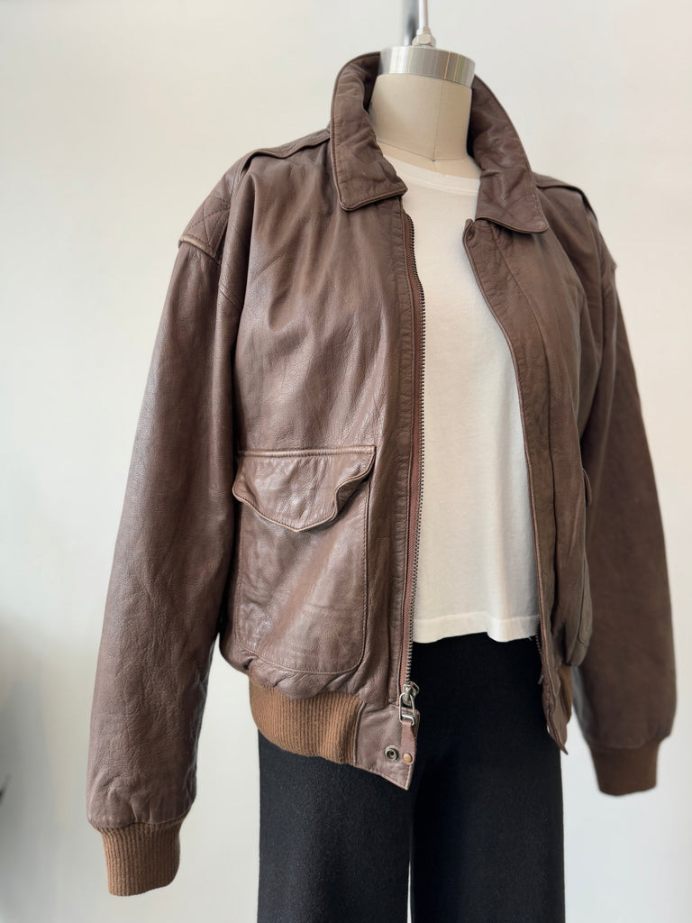 Vintage soft brown leather jacket