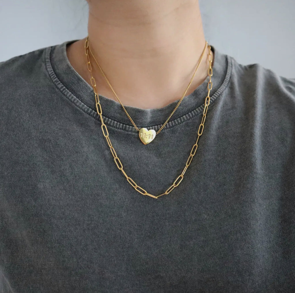 Paper clip chain necklace