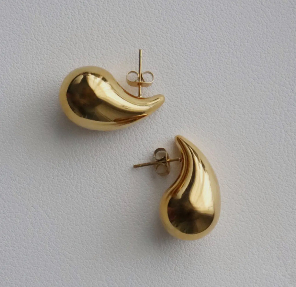 Gold plated stainless steel drop earrings