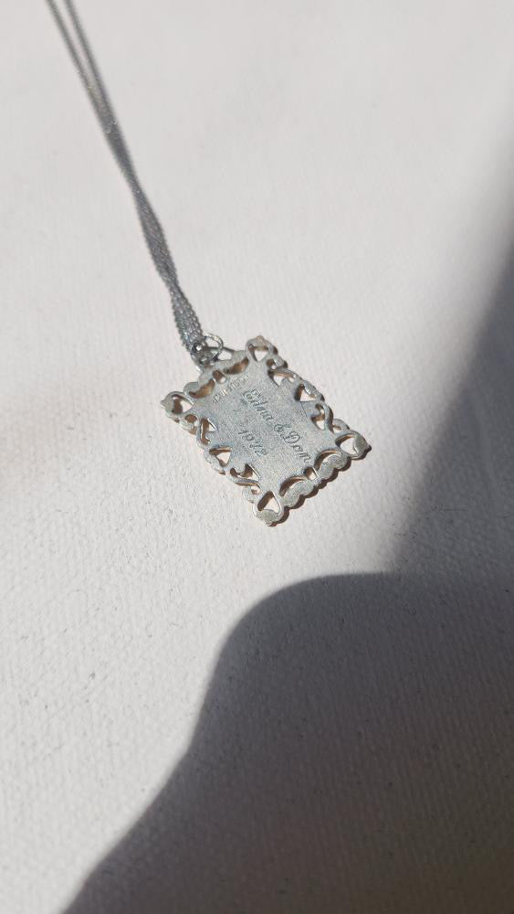 Vintage sterling silver happy birthday necklace