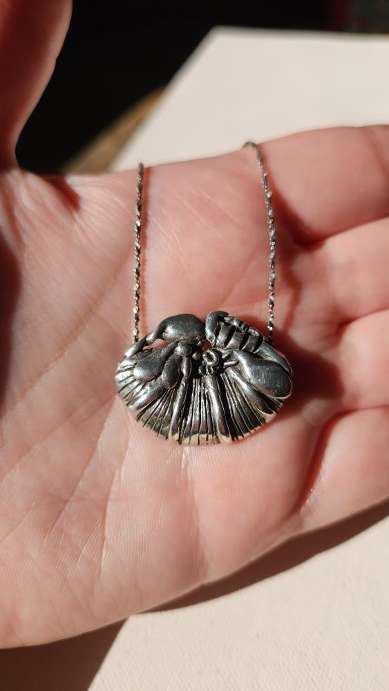 Vintage designer handmade abstract crab like pendant