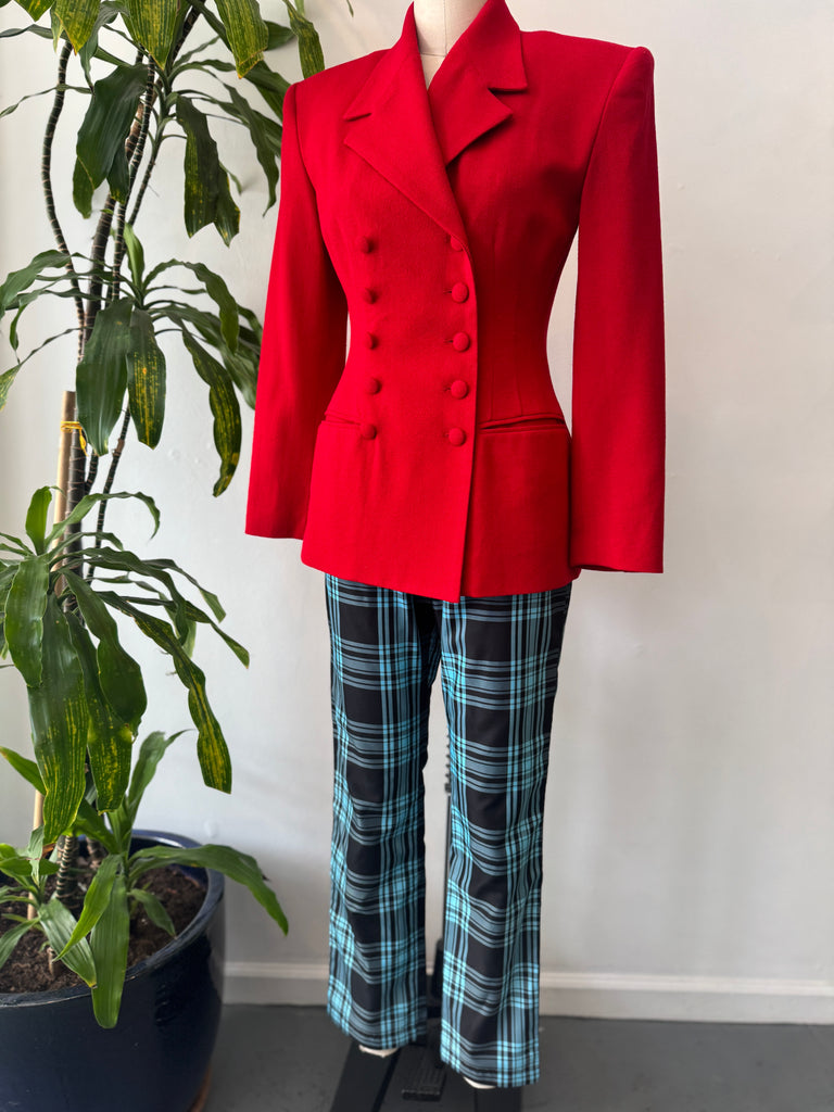 Designer Yohji Yamamoto plaid pants