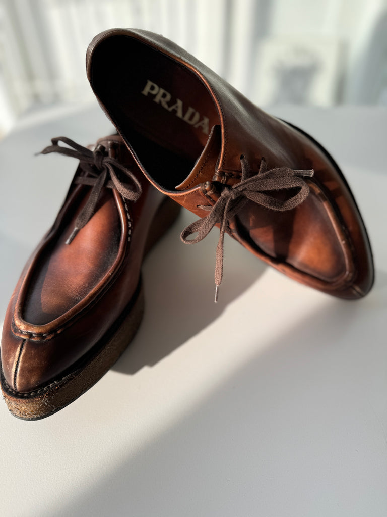 PRADA leather platform shoe