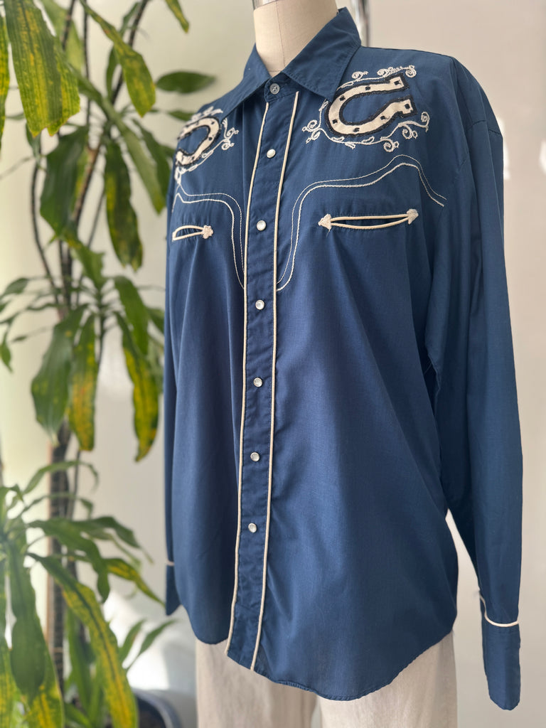 Vintage snap button western shirt