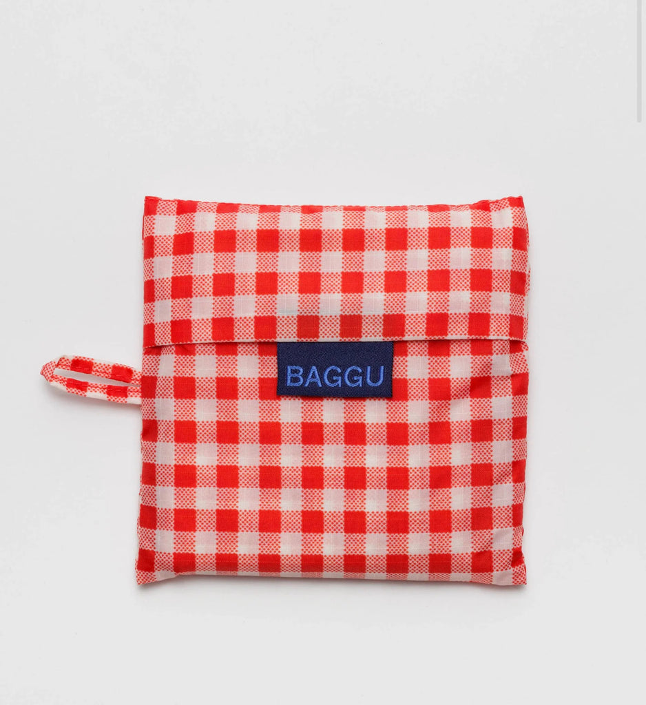 Baggu standard red gingham reusable tote bag