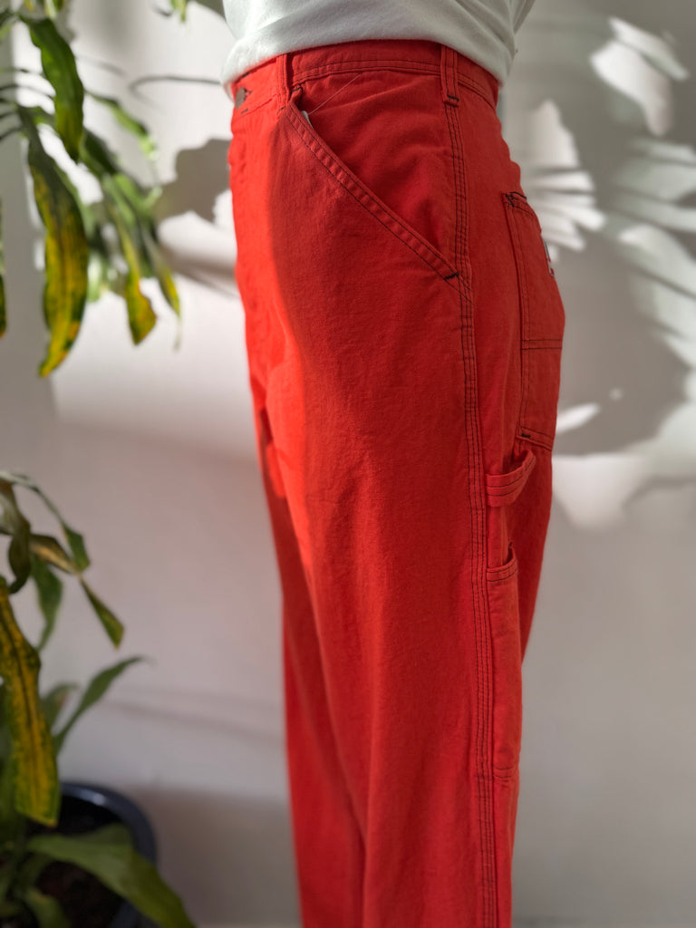 Overdyed cotton carpenter pants