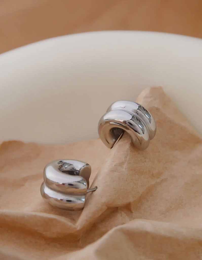 Stainless steel huggie hoop earrings