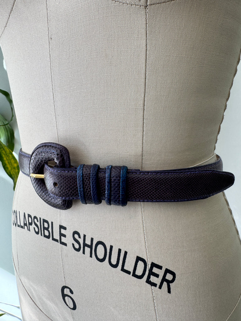 Snakeskin + leather belt