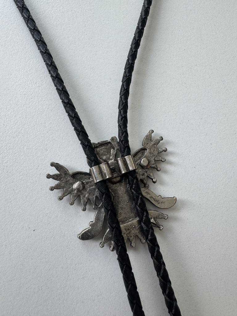Leather braided bolo tie
