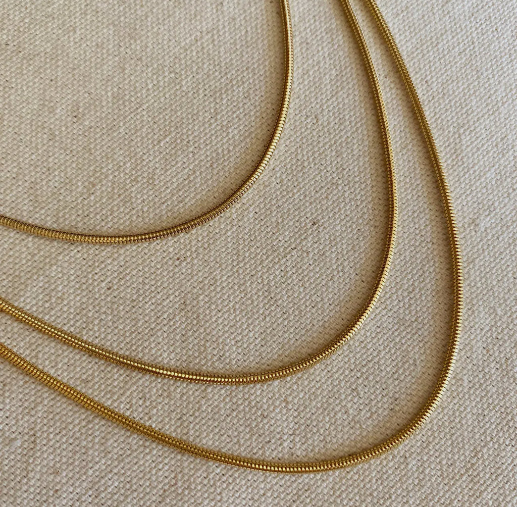 Gold filled round snake chain “18”