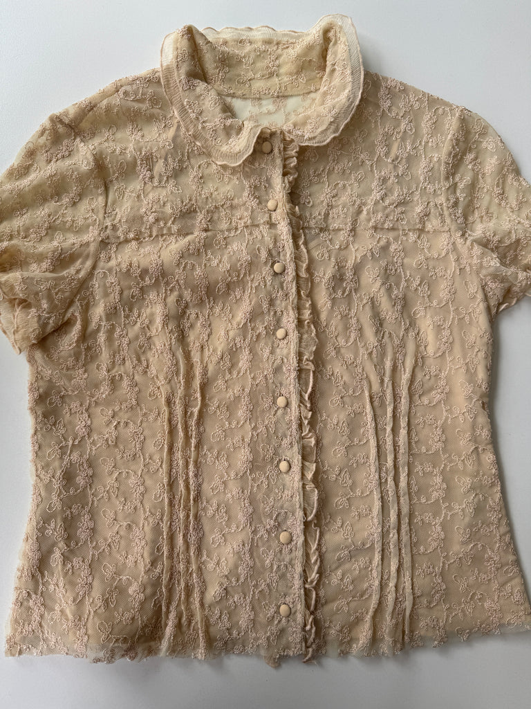 Lace + embroidered top
